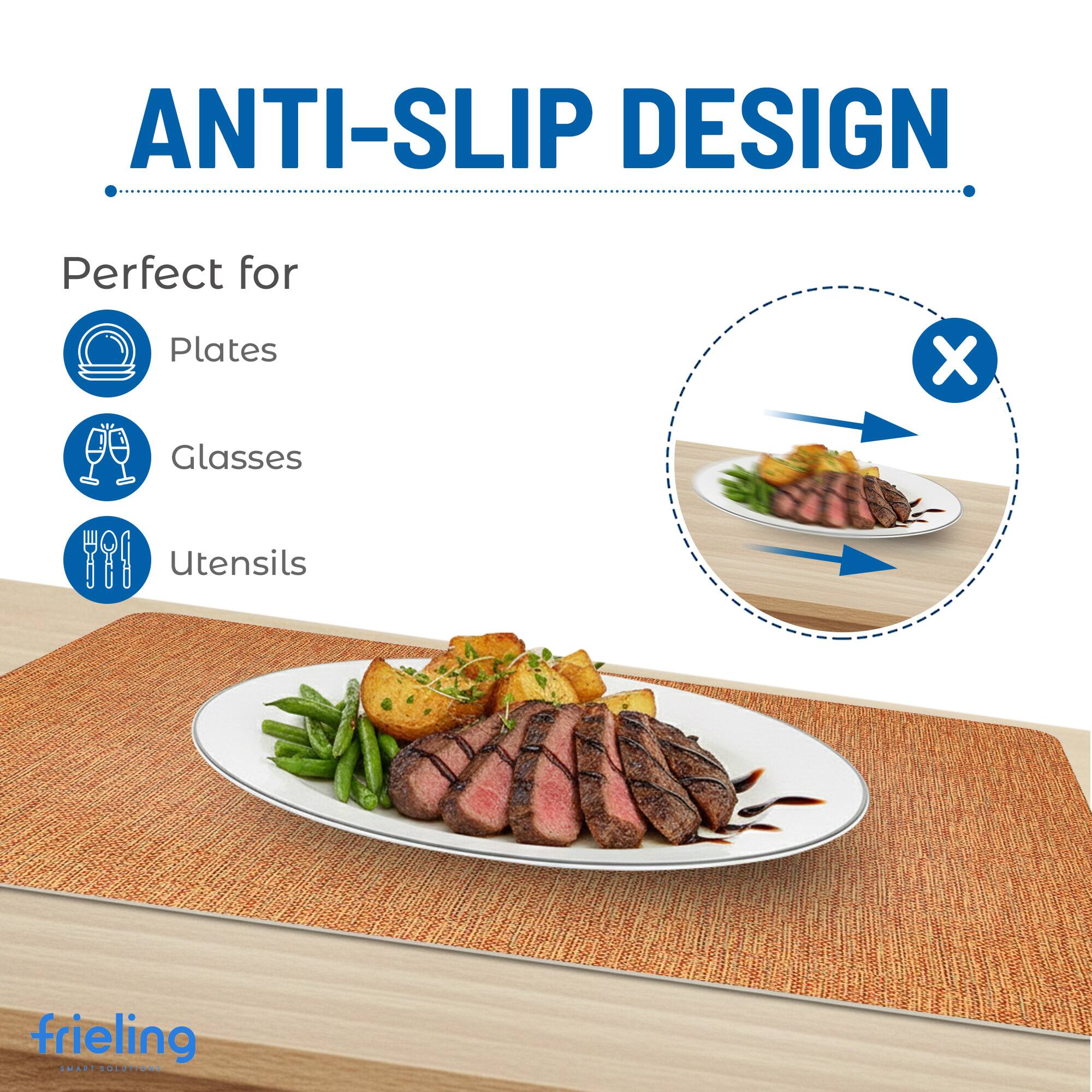 ANTI-SLIP DESIGN  
Perfect for Plates, Glasses, Utensils  
frieling  
SMART SOLUTIONS