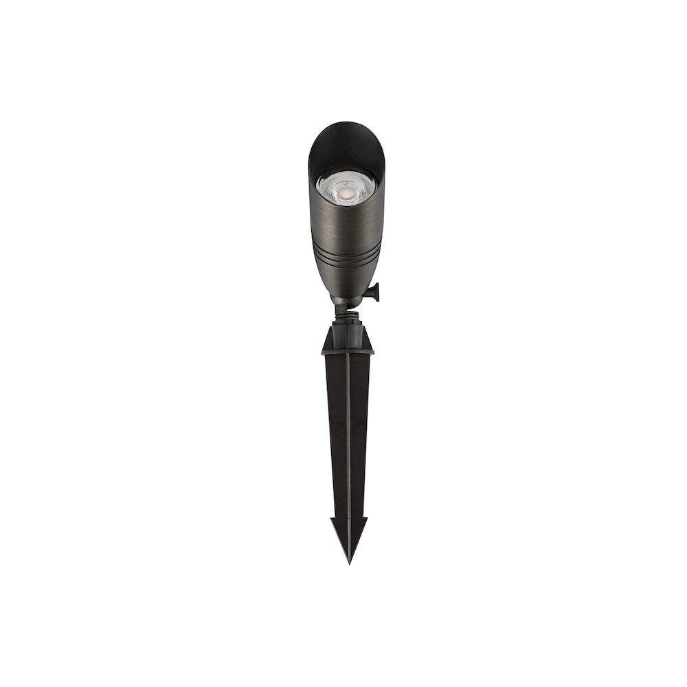 Angle. Elitco Lighting - Outdoor 12V Cast Brass Spot Light - Dark Bronze.