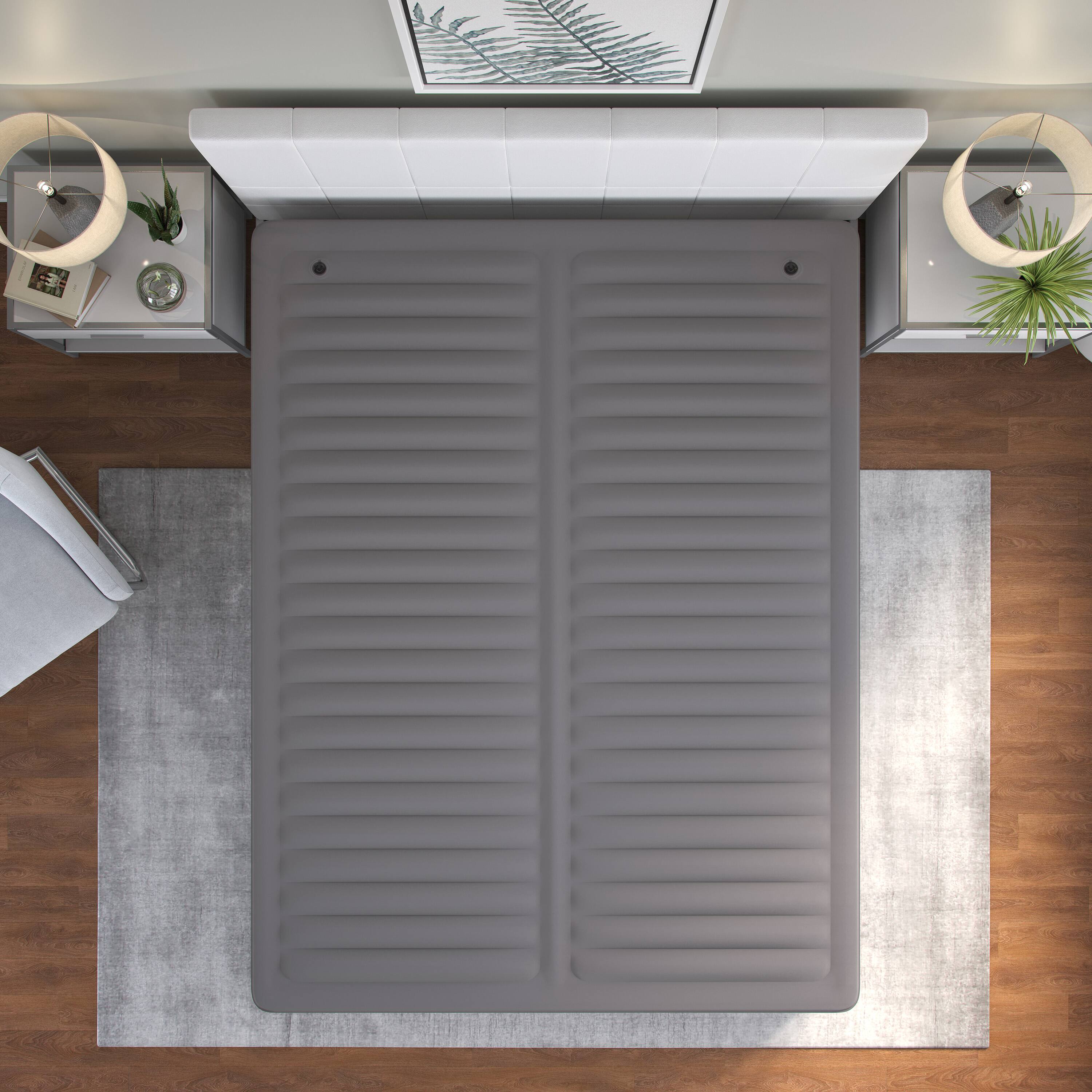 Alt View 3. TopAire - Boyd Sleep Top Aire Supreme Inflatable Mattress Topper, Dual Side Adjustment, 4 inch height, Queen Size - GREY.