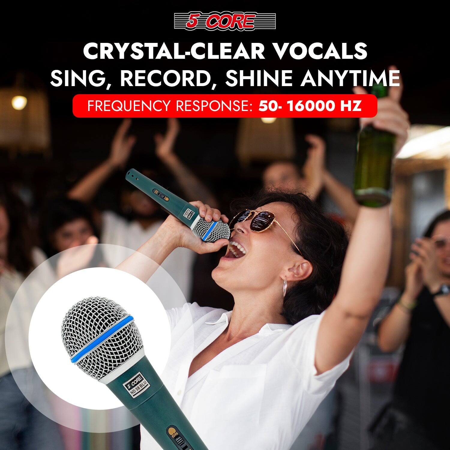 5 CORE CRYSTAL-CLEAR VOCALS SING, RECORD, SHINE ANYTIME FREQUENCY RESPONSE: 50-16000 HZ

5 CORE NO NOSEBLU S8 ON L