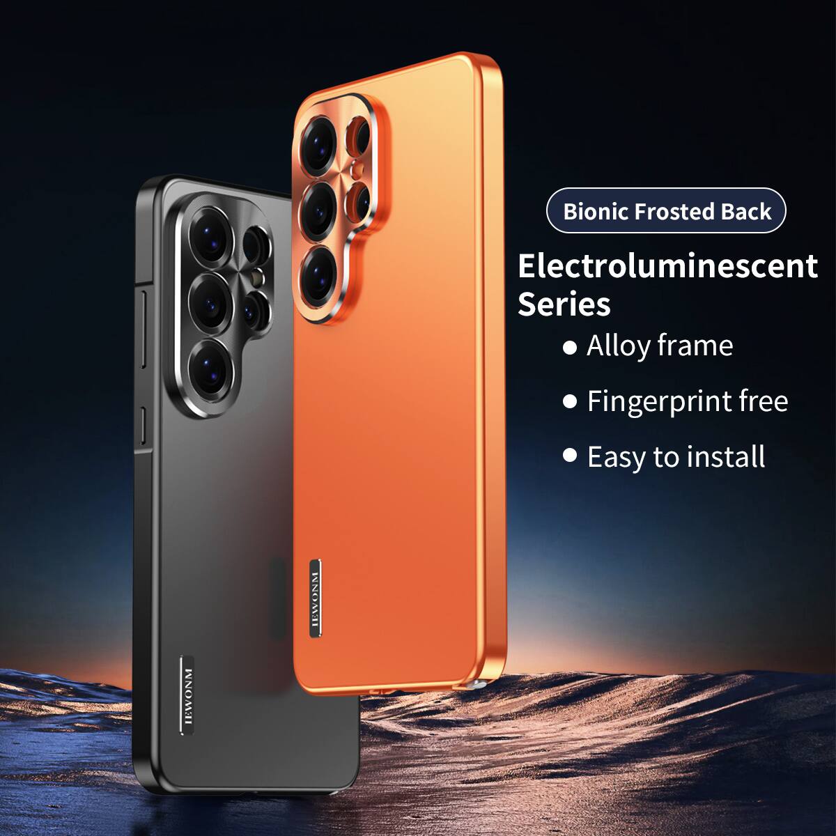 Bionic Frosted Back Electroluminescent Series Alloy frame Fingerprint free Easy to install