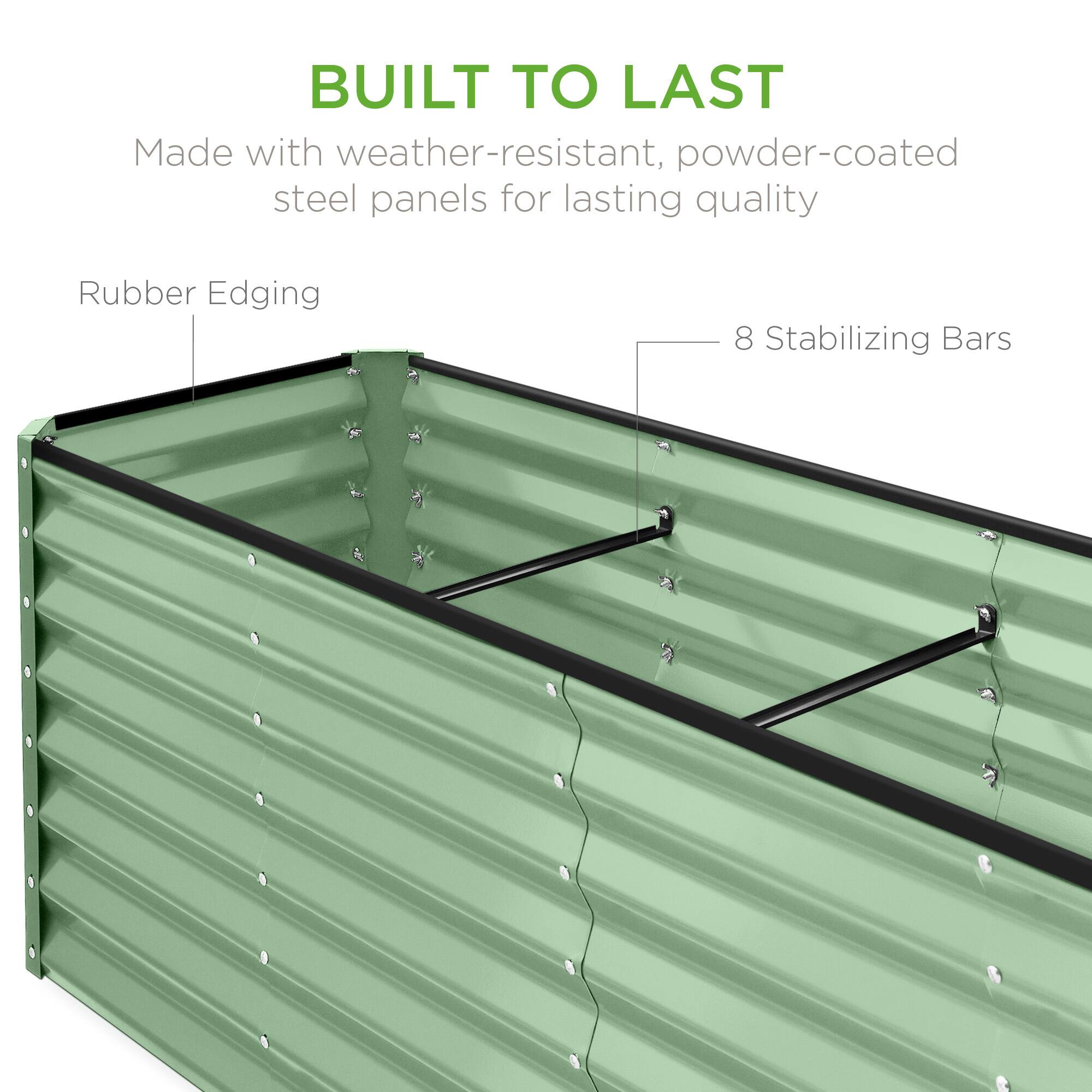 BUILT TO LAST

Made with weather-resistant, powder-coated steel panels for lasting quality

Rubber Edging

8 Stabilizing Bars