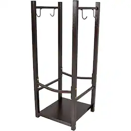 Sunnydaze - 32 in Steel Firewood Log Rack with Tool Holders - Bronze