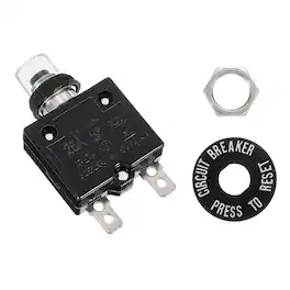 Unique Bargains - 25A Push Button Circuit Breaker, 125/250V AC,50V DC, Manual Reset Thermal Overload Protector with Waterproof Button Caps - Black