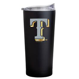 Logo Brands - Texas Rangers Black Foil 20oz. Powder Coat Tumbler - Multicolor