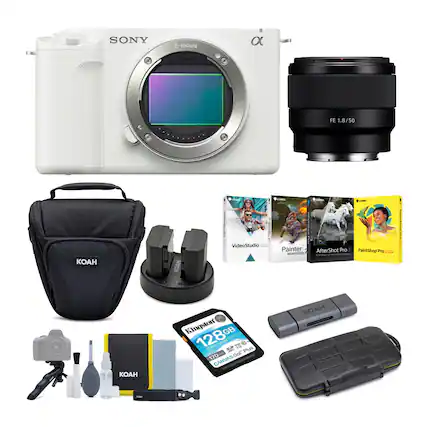 SONY E-mount
FE 1.8/50
KOAH
VideoStudio 2020
Painter essentials
AfterShot Pro 3
PaintShop Pro 2022
Kingston 128GB SD card
CANVAS 170 Go!
KOAH