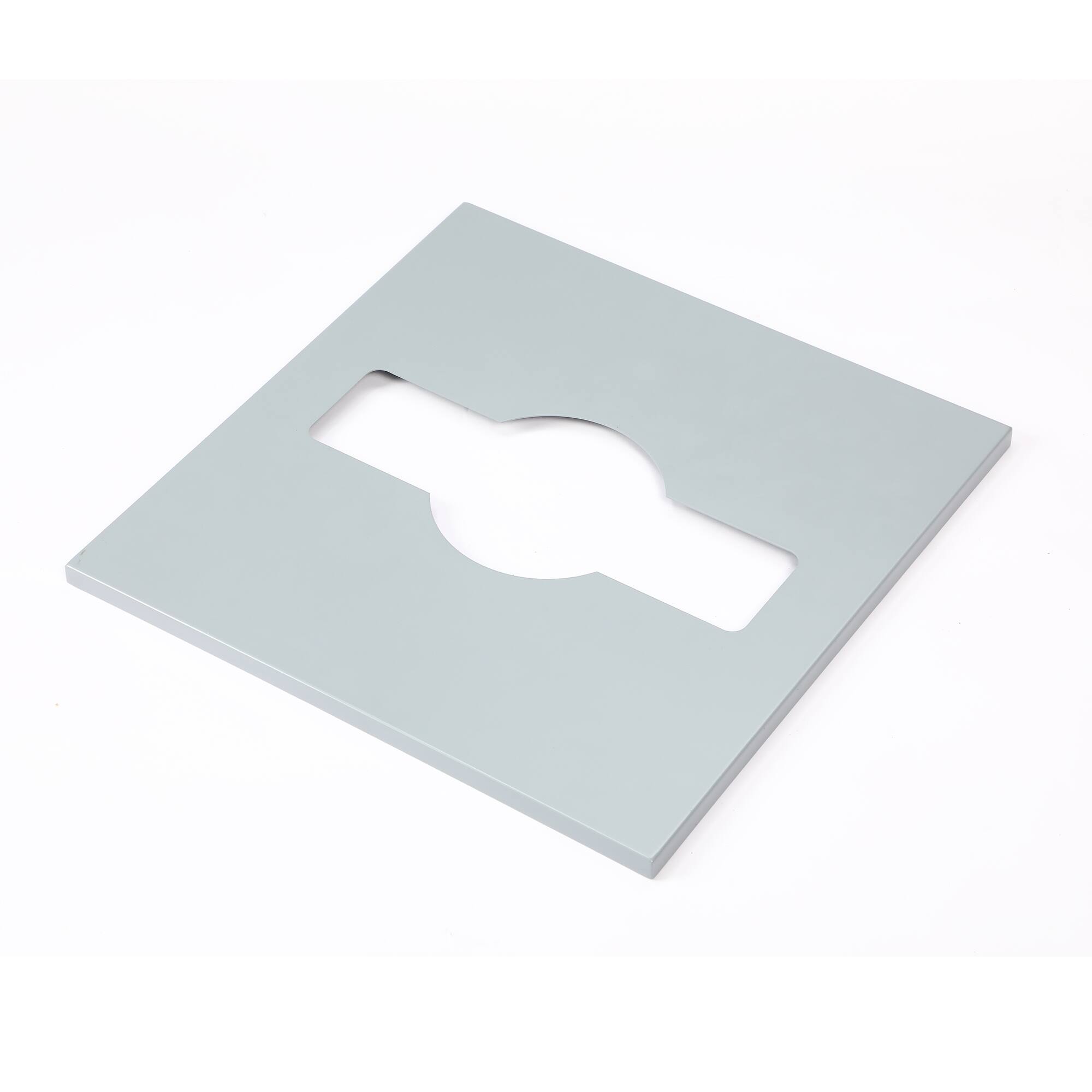 Front. Alpine Industries - Trash Can Lid, 29 Gallon Square Trash Can and Recycling Bin Lid - Mixed Opening.