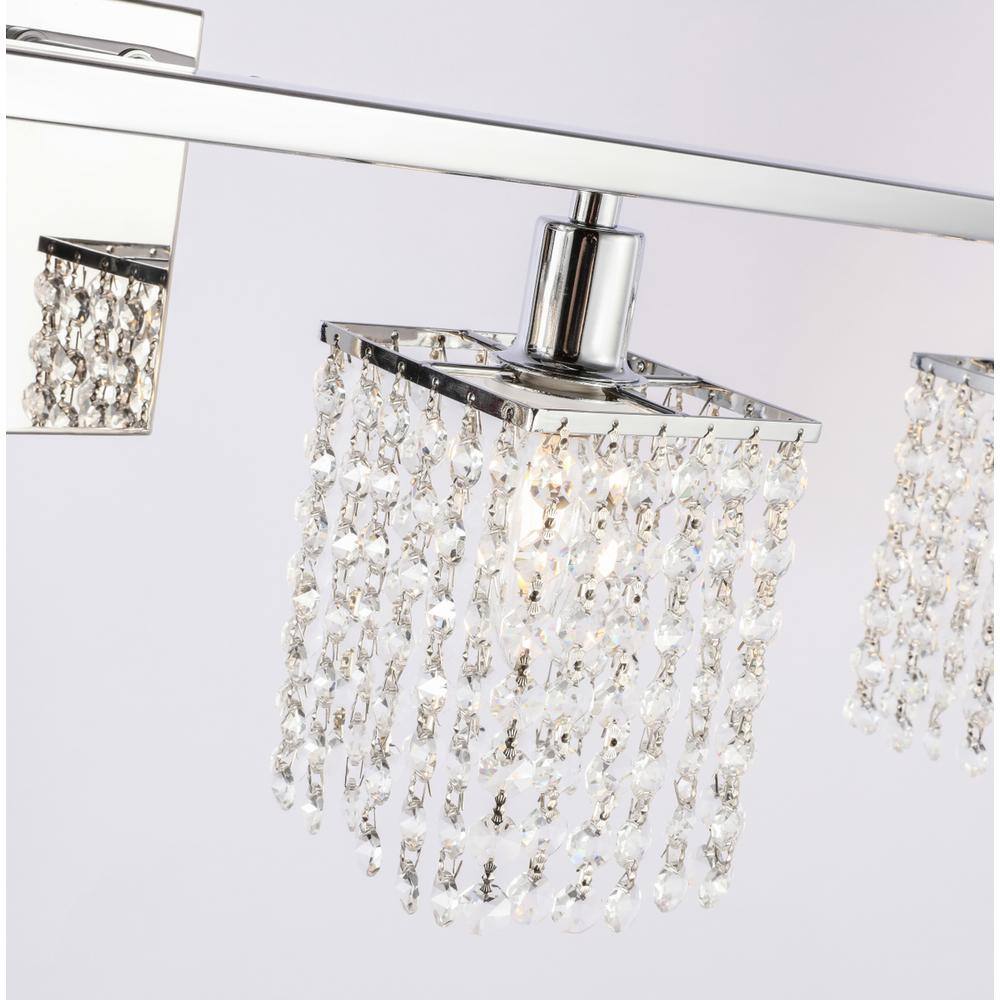 Alt View 1. Living District - Phineas 4 light Chrome and Clear Crystals wall sconce - Chrome And Clear Crystals.
