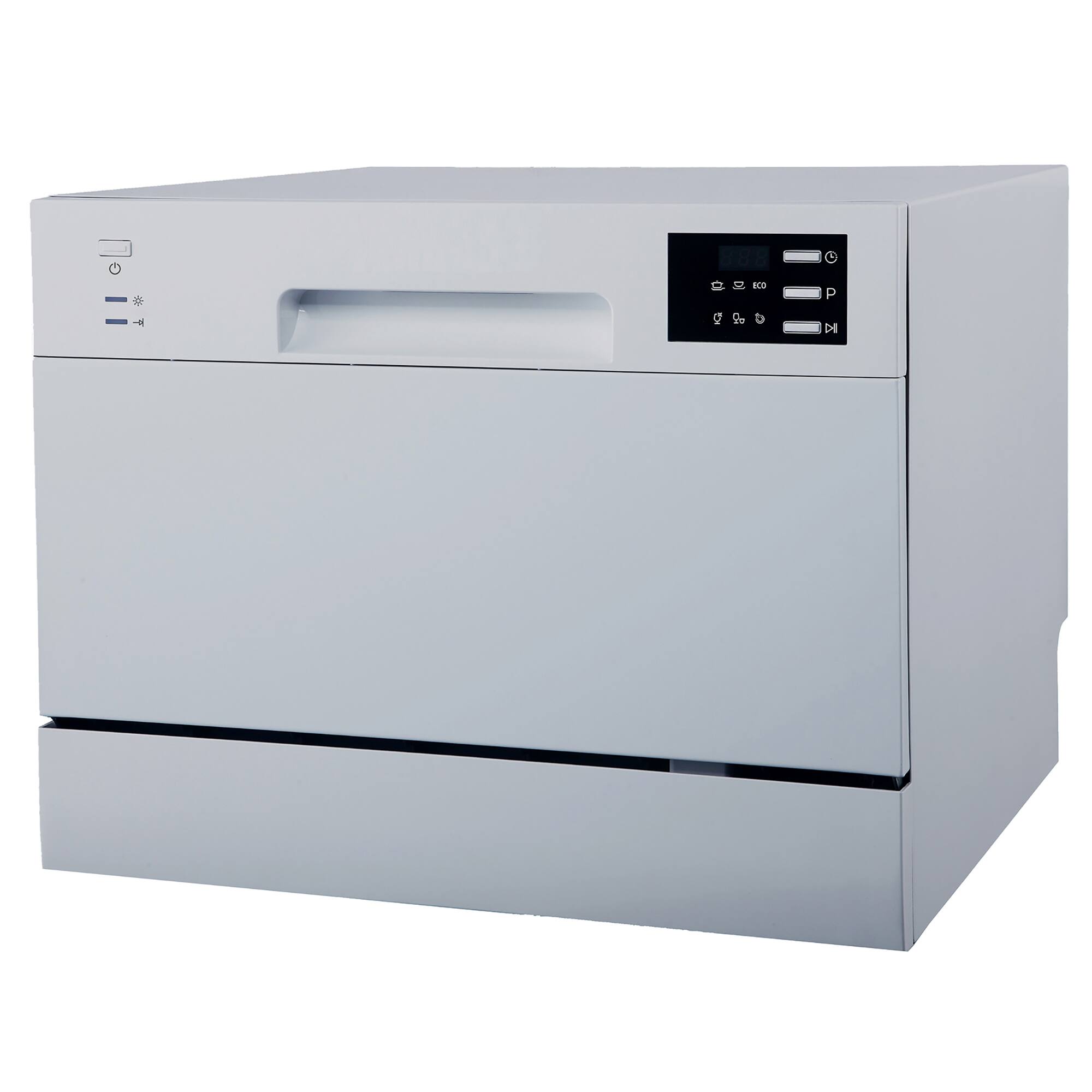 Angle. SPT - 21 in. Silver Portable Countertop 120-Volt Dishwasher with 6 Cycles with 6 Place Settings Capacity - Silver.