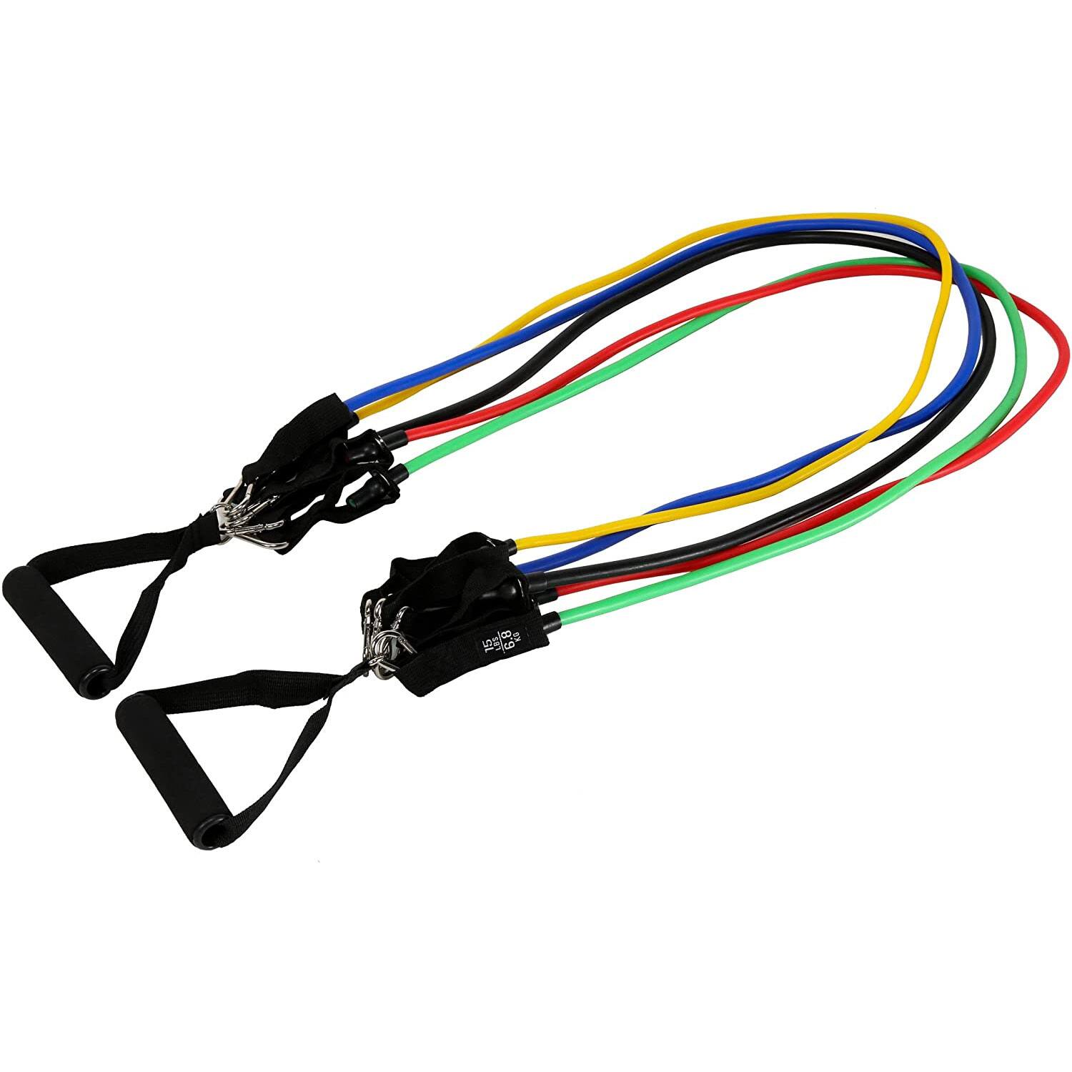 Alt View 7. HolaHatha - HolaHatha Resistance Band 110lb Maximum Workout Set with 5 Bands and 2 Handles - Multicolor.