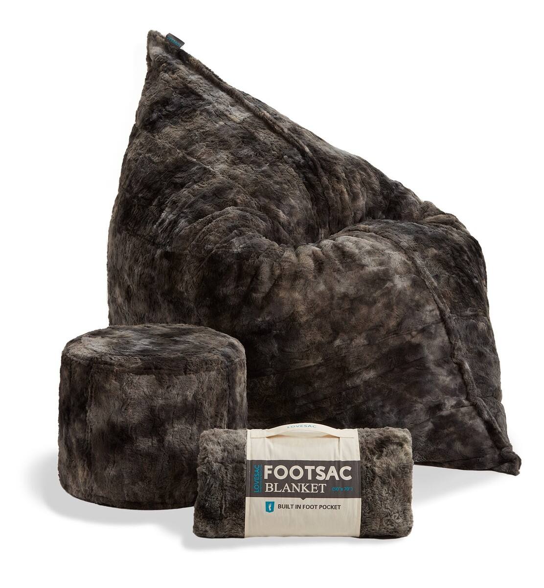 Lovesac - Pillowsac Bundle - Nightfall Ice Dyed Phur - Front_Zoom