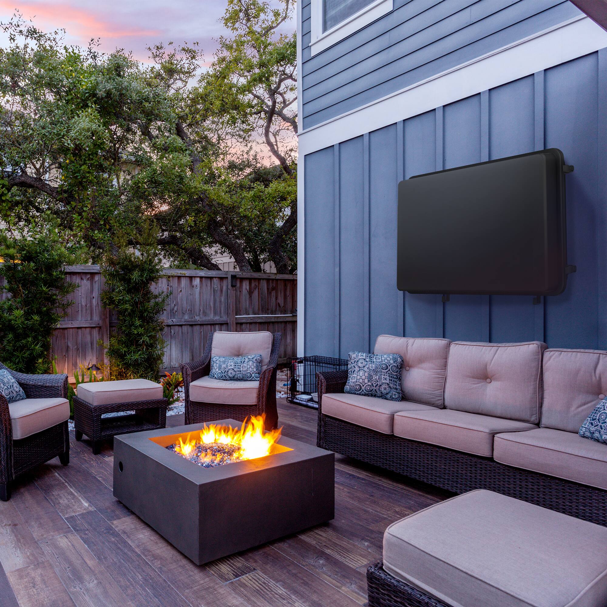 Alt View 16. Storm Shell - Deluxe Weatherproof 44”  Outdoor TV Enclosure with Full Motion TV Mount Included - Black.