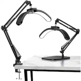 MOSZAR LLC - 22W Half Moon LED Nail Desk Light with Adjustable Arm, Clamp & Foldable Base