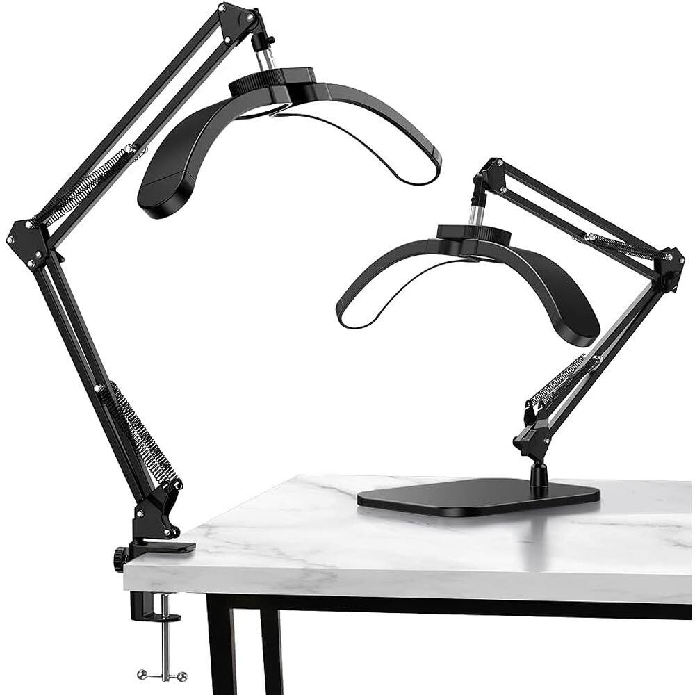 Front. MOSZAR LLC - 22W Half Moon LED Nail Desk Light with Adjustable Arm, Clamp & Foldable Base.