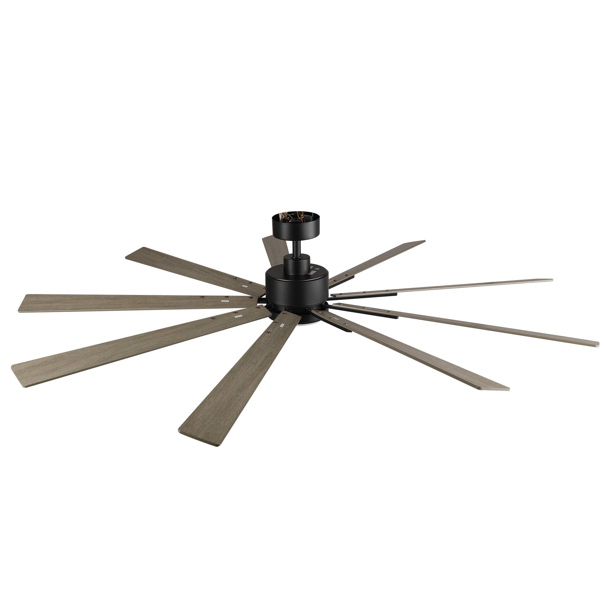 Alt View 10. Parrot Uncle - 72" Farmhouse Integrated LED Dimmable Windmill Ceiling Fan with Light, Remote and Glass Shade - Matte Black.