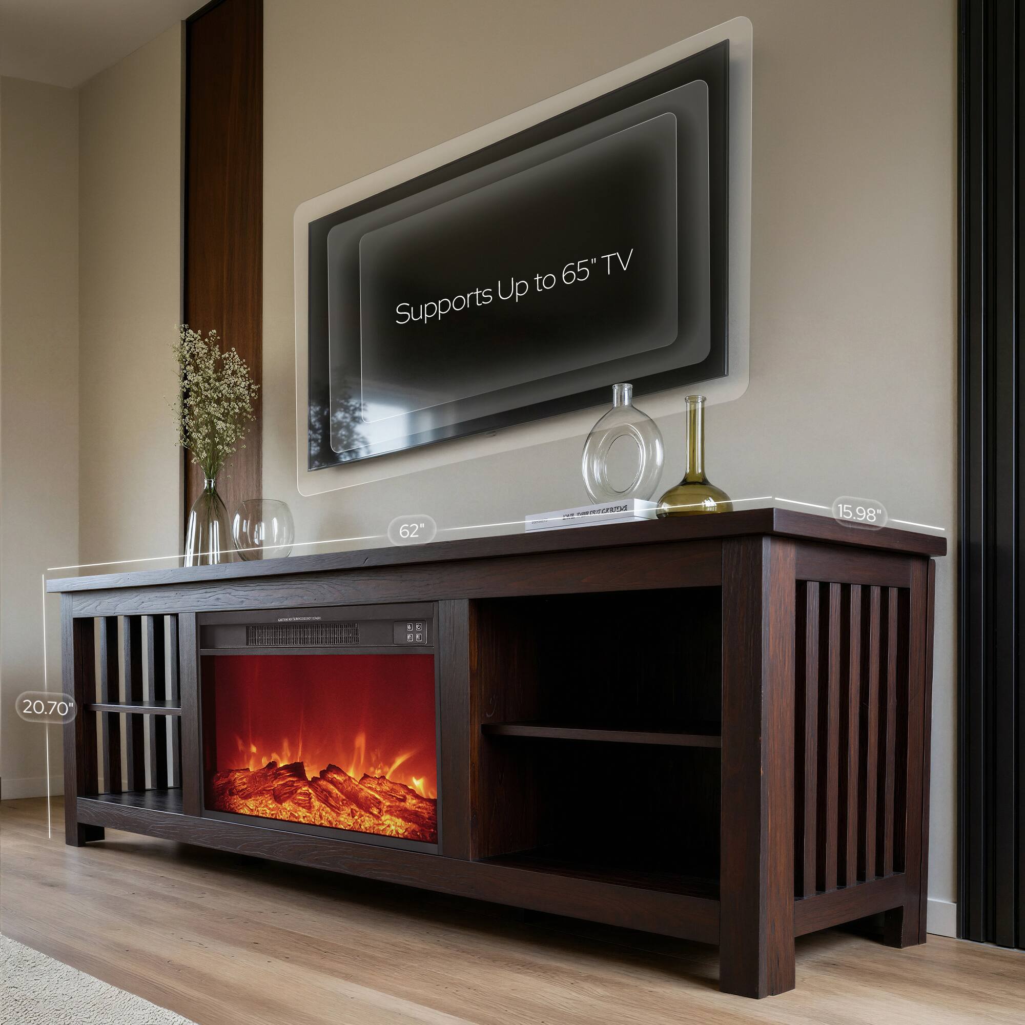 65" TV Up to Supports  
62"  
THE SERVECTUDE  
15.98  
-  
1 2 10  
20.70