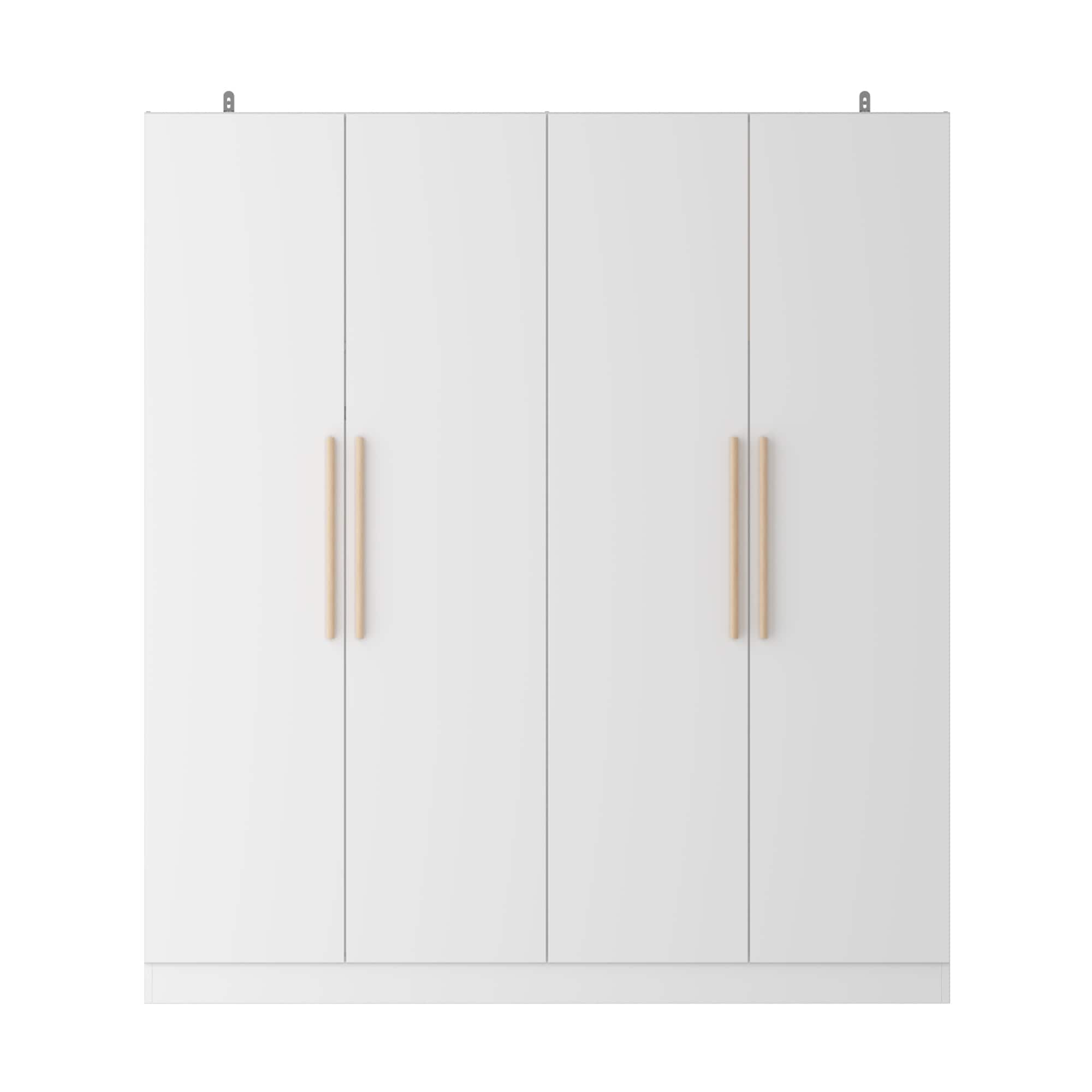FUFU&GAGA - 4 - Door Wardrobe with Wooden Handles & Anti - Tip Safety - White price history on PriceWatchPro