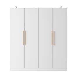 FUFU & GAGA - FUFU&GAGA 4 - Door Wardrobe with Wooden Handles & Anti - Tip Safety - White