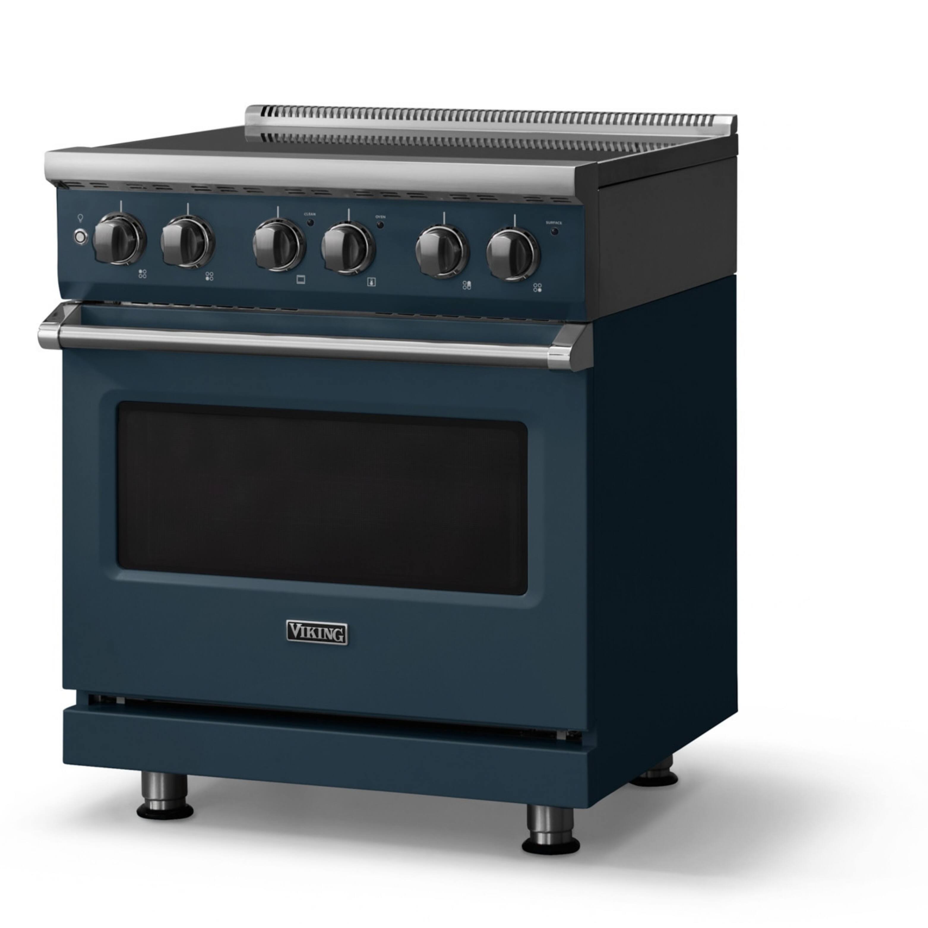 Angle. Viking - 30"W. Pro5S 4.7 Cu. Ft. Freestanding 4 Element  Electric Convection Range - Squall - Squall.