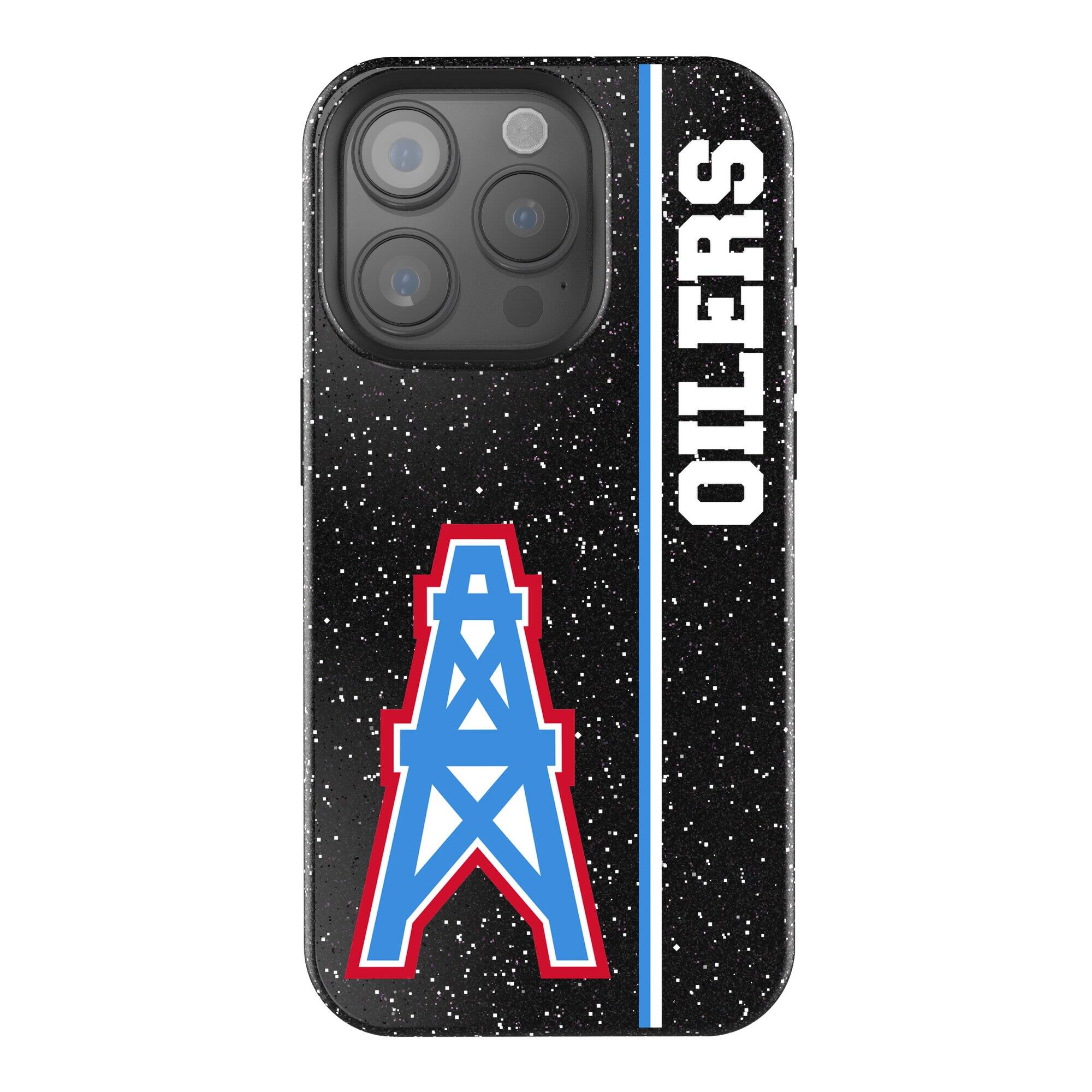 Front. Keyscaper - Houston Oilers Gridiron Classics iPhone Bling Case - 15 Pro Max - Black.
