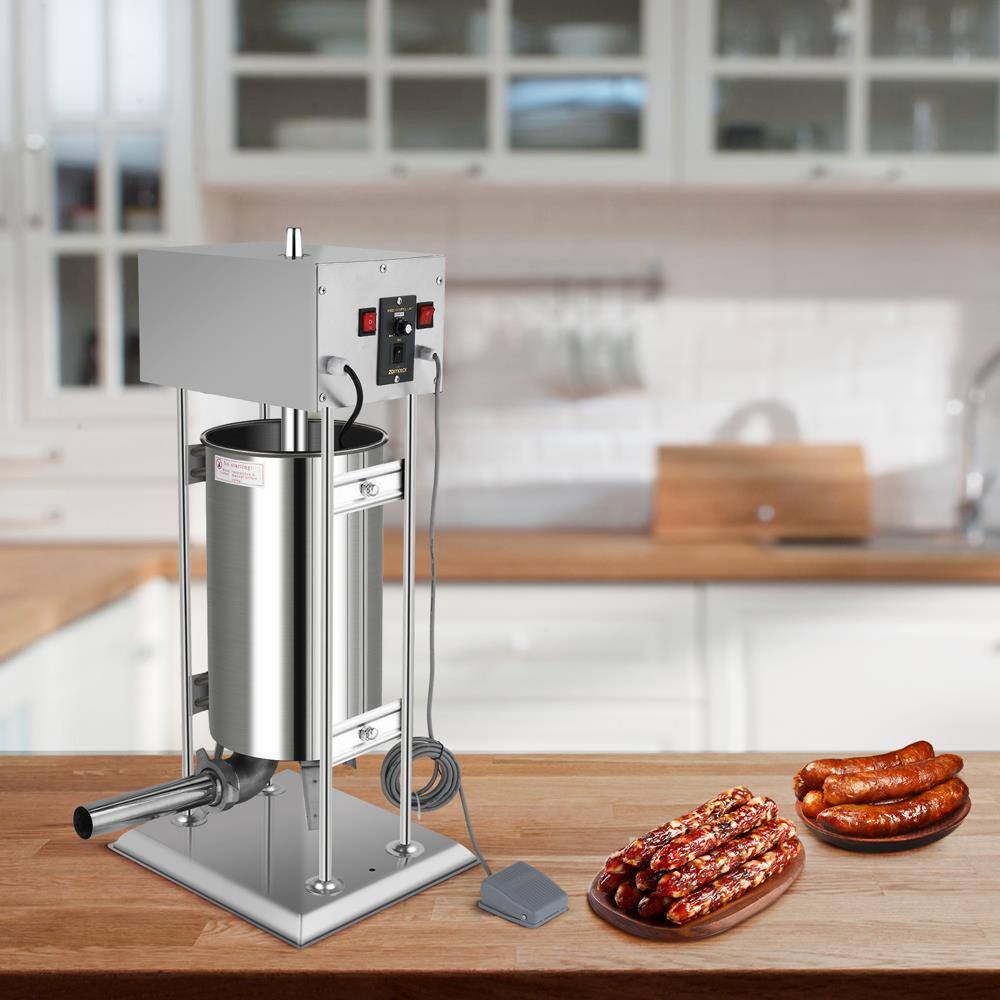 Alt View 4. Winado - 24.3LBS/15L Electric Sausage Stuffer, Adjustable Speed Stainless Steel Sausage Maker Meat Stuffer, Heavy Duty Vertical - Silver.
