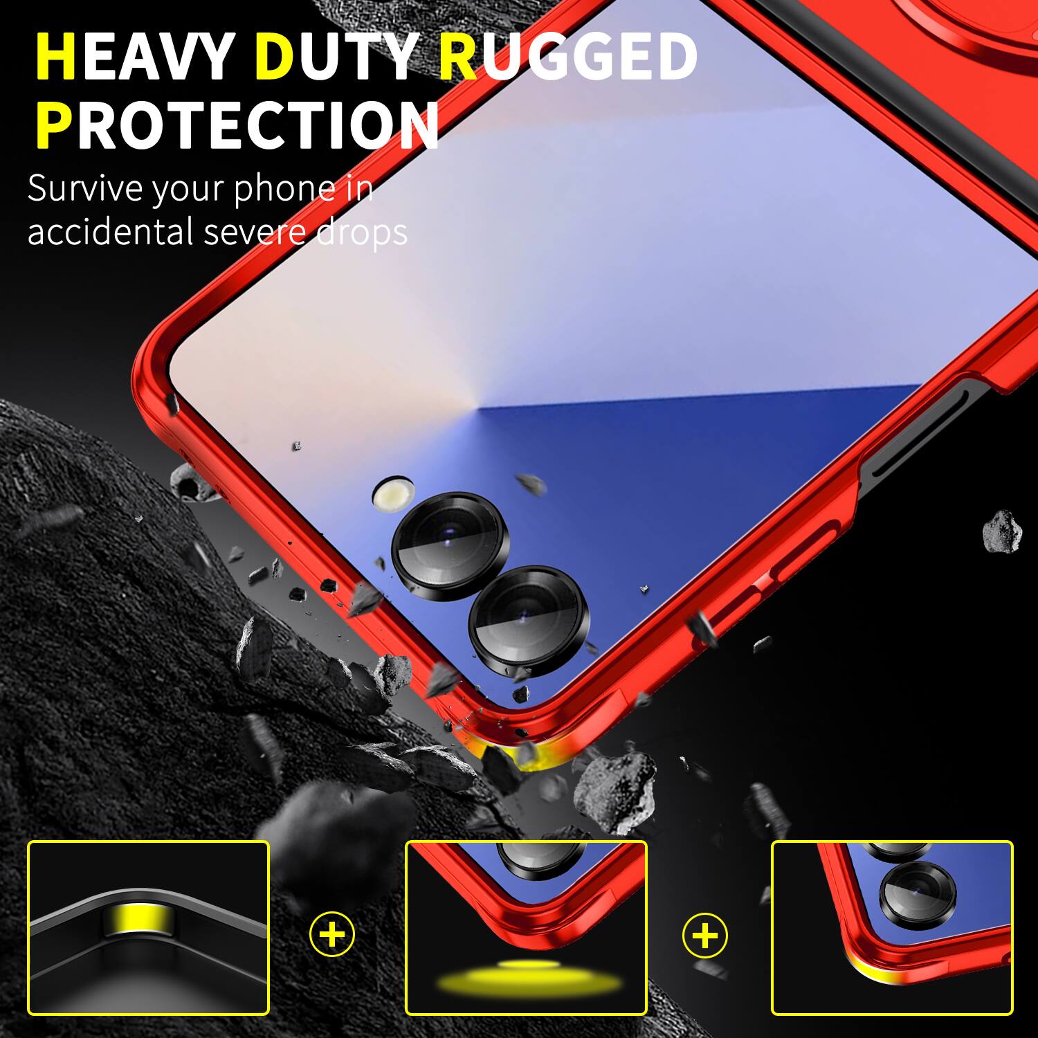 HEAVY DUTY RUGGED PROTECTION  
Survive your phone in accidental severe drops