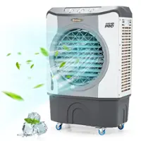 Costway 3450 CFM Industrial Evaporative Cooler 4-in-1 Air Cooling Fan 45L Tank - Gray and White - Front_Zoom