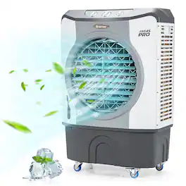 Costway - 3450 CFM Industrial Evaporative Cooler 4-in-1 Air Cooling Fan 45L Tank - Gray and White