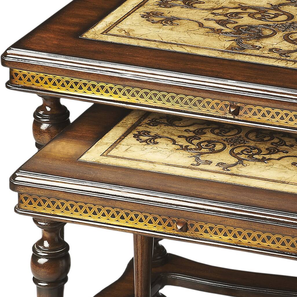 Butler Specialty Gregorio Rectangular Stone and Wood Set of 2 Nesting ...