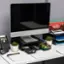Alt View 11. Mind Reader - Monitor Stand, Ventilated Laptop Riser, Desktop Organizer, Storage, Metal Mesh, 13.25"L x 12.5"W x 3"H - Black.