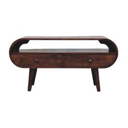 Artisan Furniture - Solid Wood Walnut Curved Two Drawer Media Unit - Brown