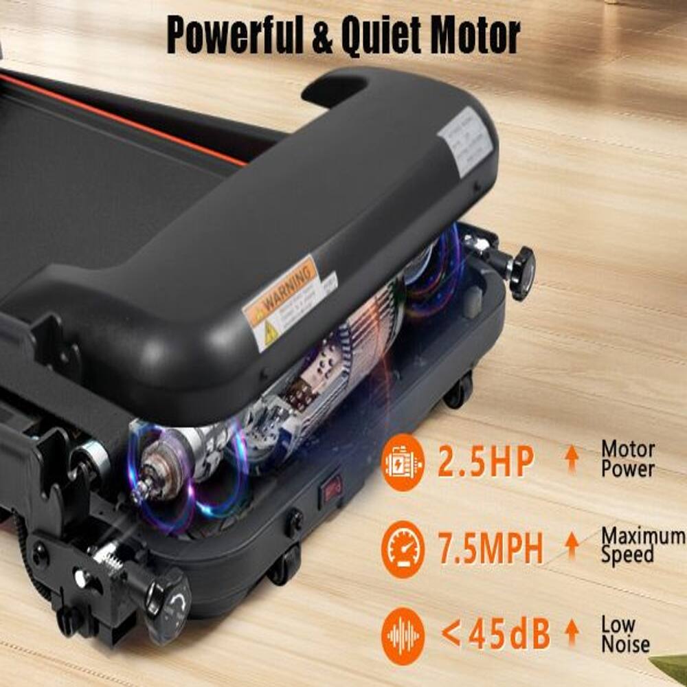 Powerful & Quiet Motor

WARNING

2.5HP Motor Power

7.5MPH Maximum Speed

< 45dB Low Noise