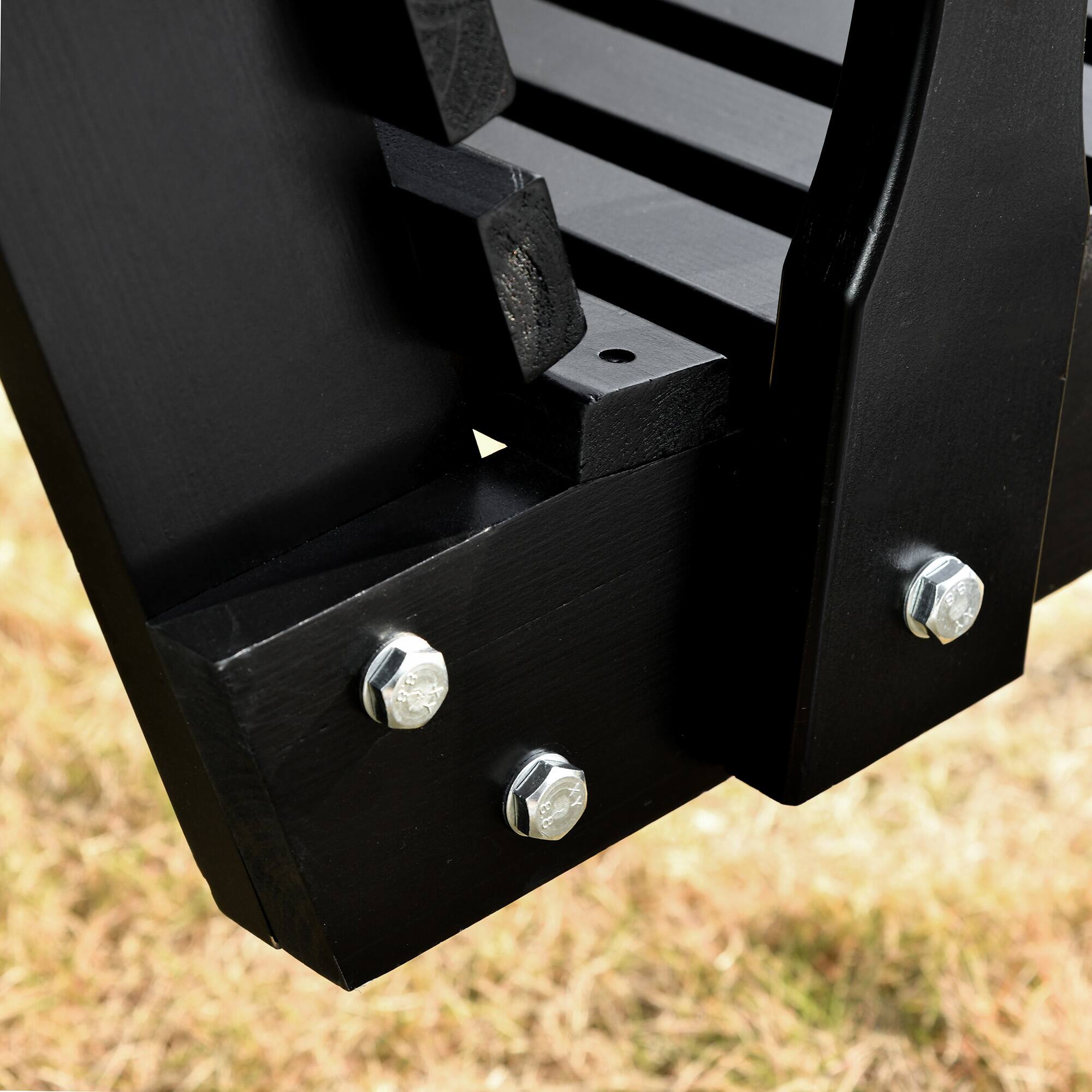 Alt View 5. Outsunny - Outsunny Porch Swing with Chains and Cupholders, 2 Person Wooden Patio Swing Chair, 440 lbs. Weight Capacity - Black.