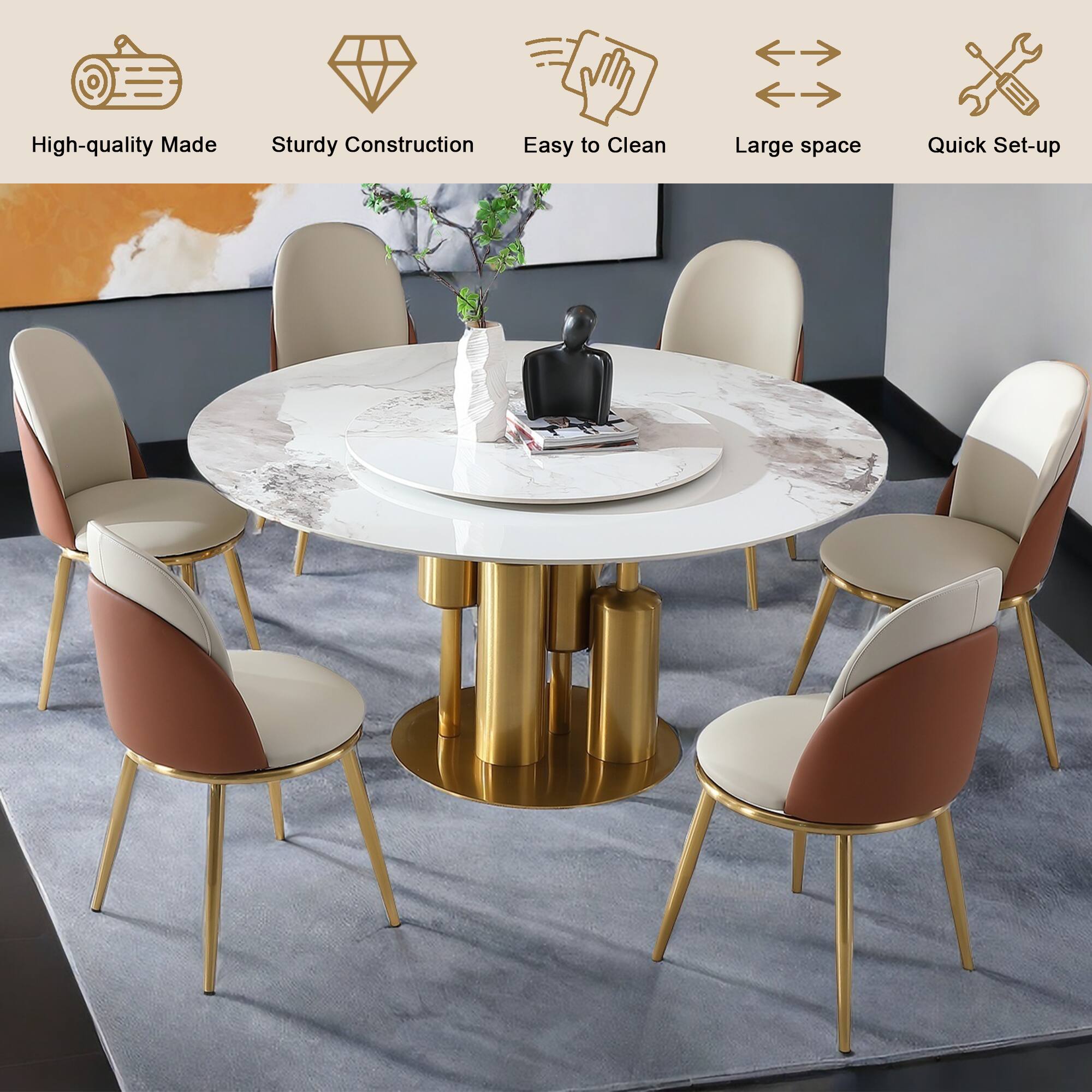 High-quality Made  
Sturdy Construction  
Easy to Clean  
Large space  
Quick Set-up