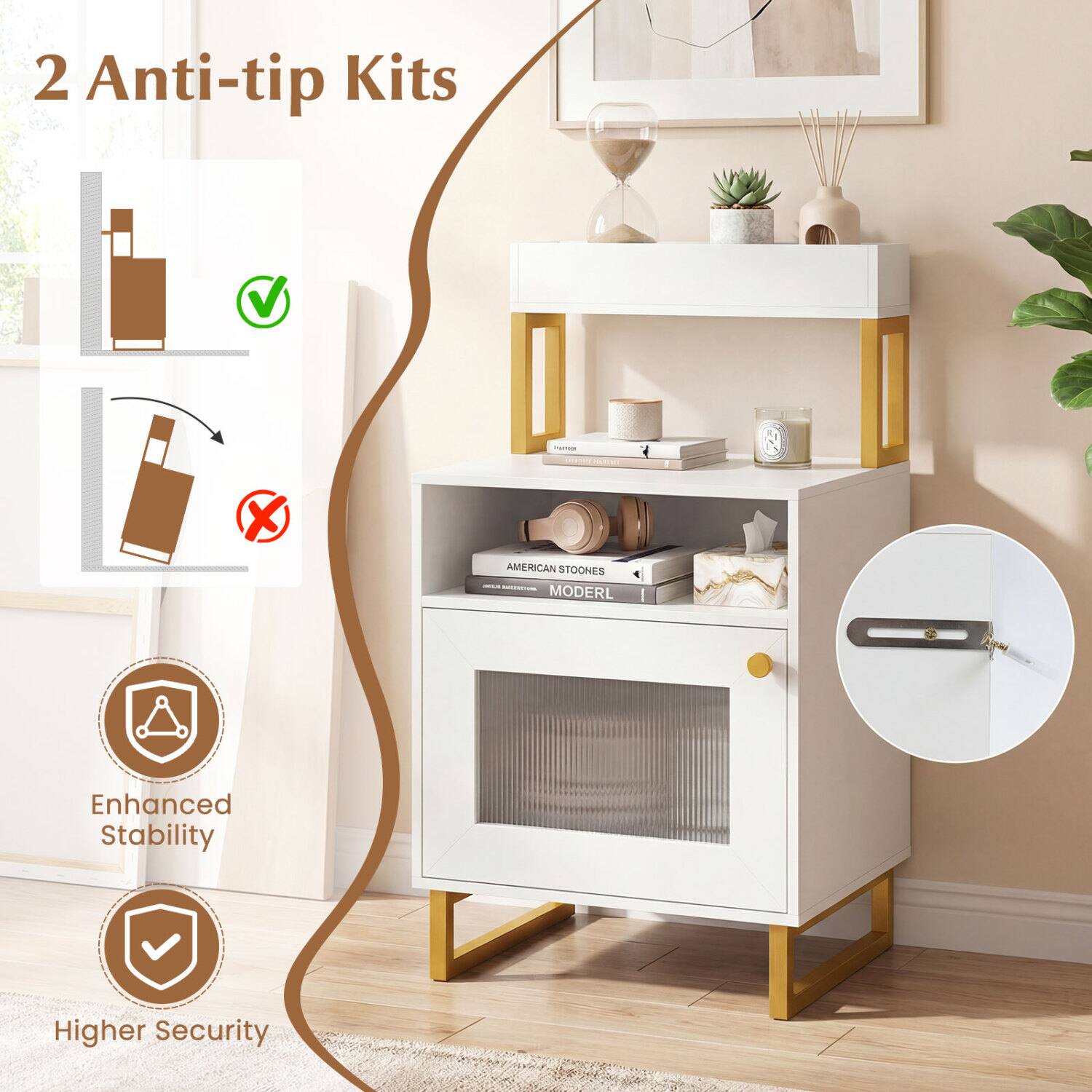 2 Anti-tip Kits

KUPPART

AMERICAN STOONES MODERL

Enhanced Stability

Higher Security