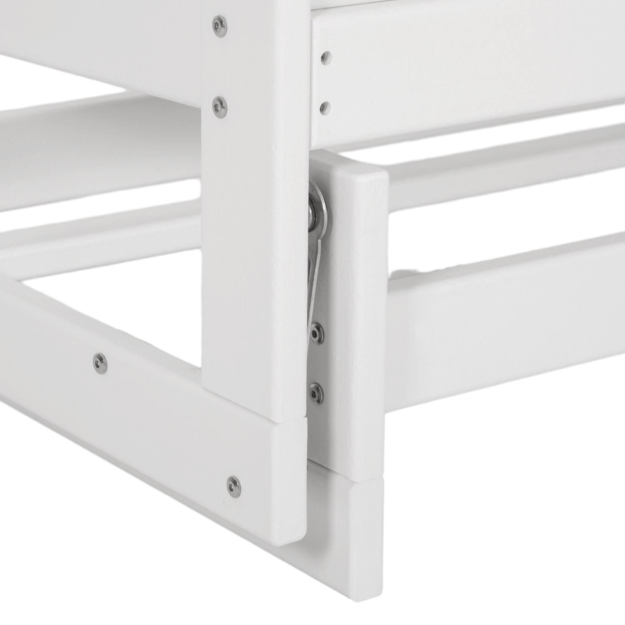 Alt View 5. Outsunny - 2-Person Outdoor Glider Bench Patio Double Swing Rocking Chair Loveseat w/ Slatted HDPE Frame for Backyard Garden Porch - White.