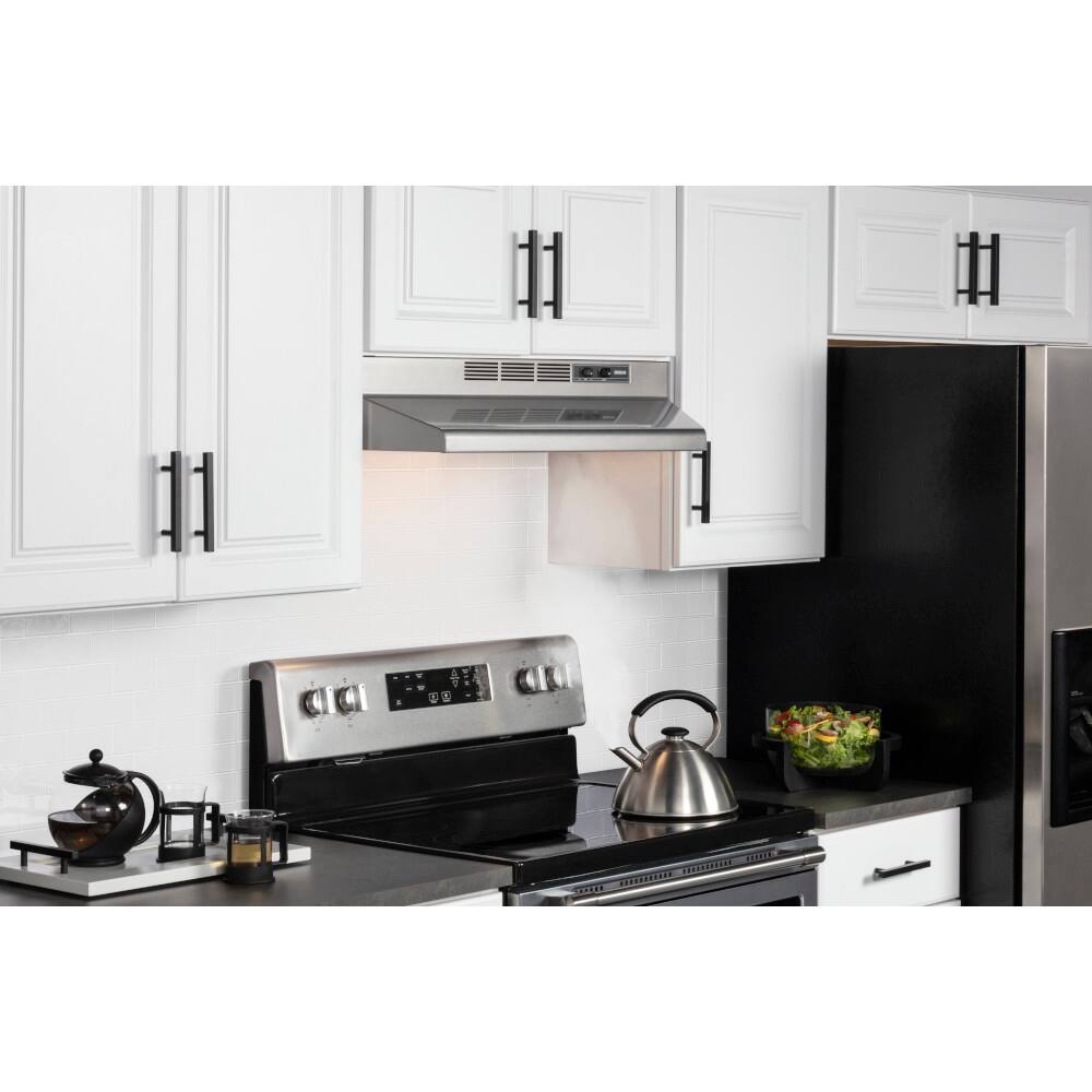 Alt View 8. Broan - Broan 24-Inch Convertible Under-Cabinet Range Hood, 230 Max Blower CFM, Stainless Finish - Stainless Steel.