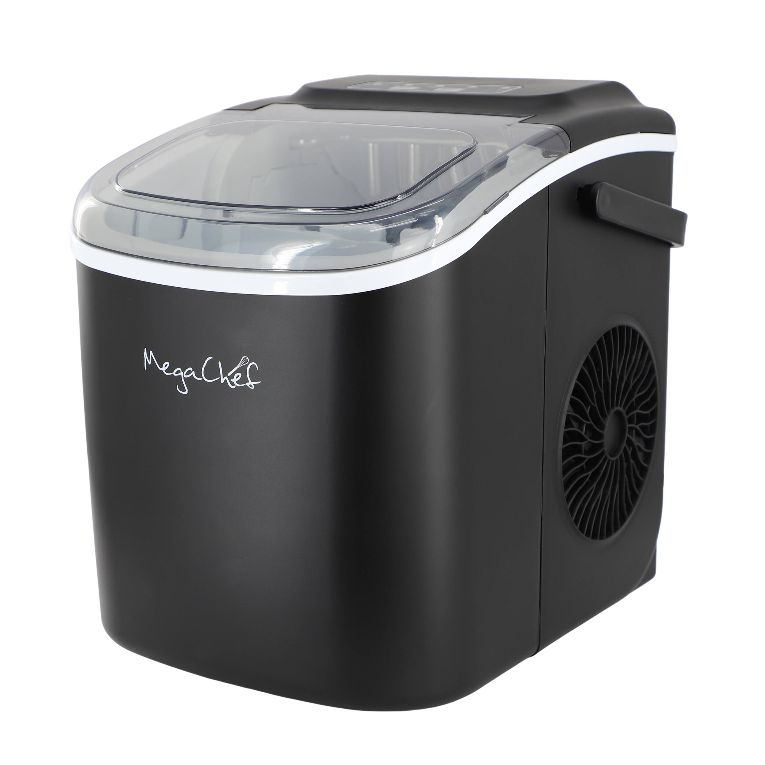 Alt View 6. MegaChef - MegaChef 26 Pound Countertop Bullet Ice Maker in Black with Basket and Scoop - Black.