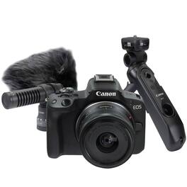 Canon - EOS R50 Mirrorless Camera with 18-45mm Lens Content Creator Kit - Black