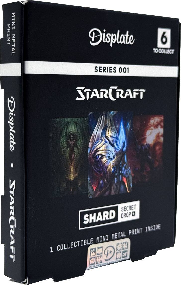 MINI PRINT METAL  
Displate  
6 TO COLLECT  
SERIES 001  
STAR CRAFT  
SHARD  
SECRET DROP  
1 COLLECTIBLE MINI METAL PRINT INSIDE