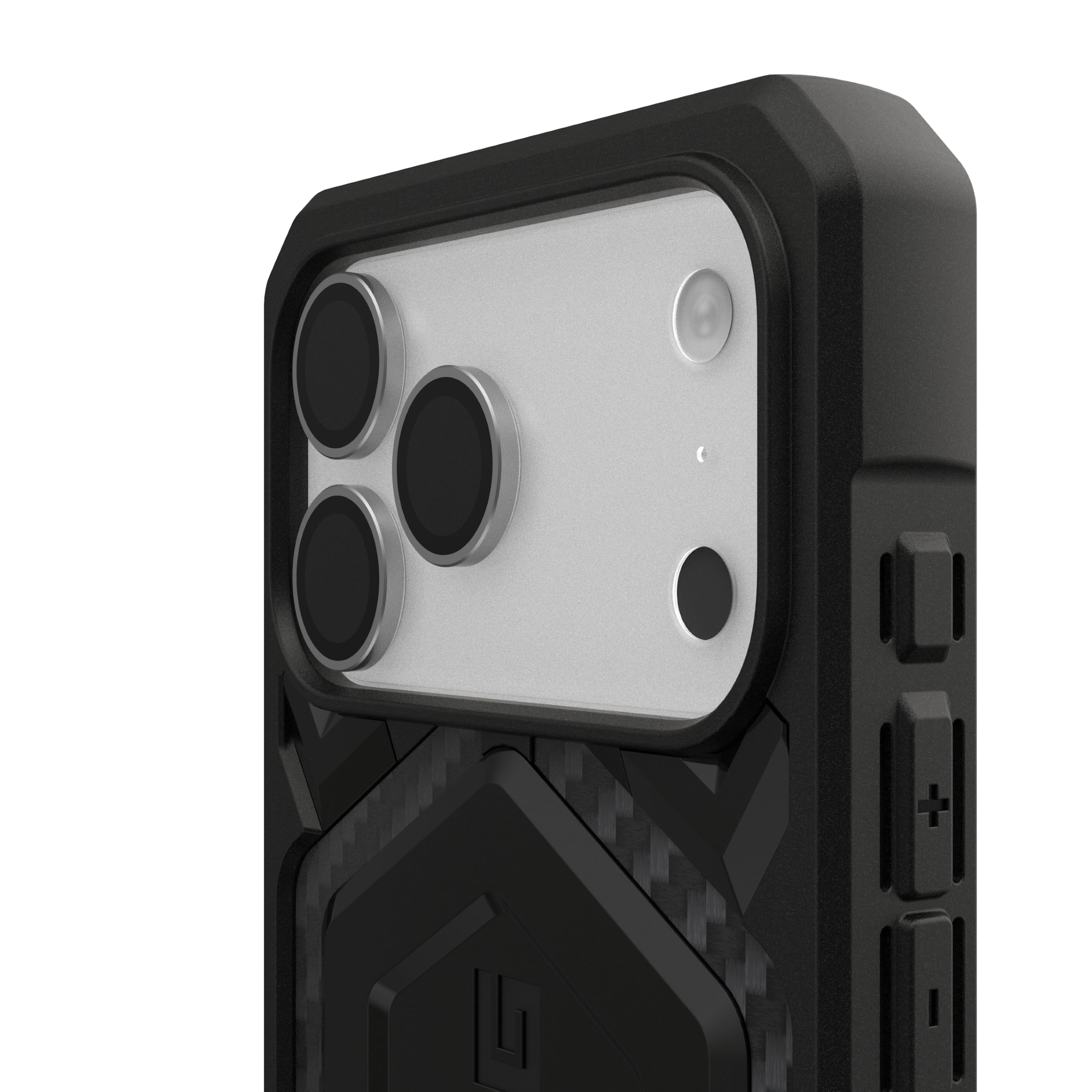 Alt View 5. UAG - iPhone 17 Pro/iPhone 17 Pro Max Lens Protector, Anti-Fingerprint Titanium Alloy Ring Aluminosilicate Glass - Titanium.