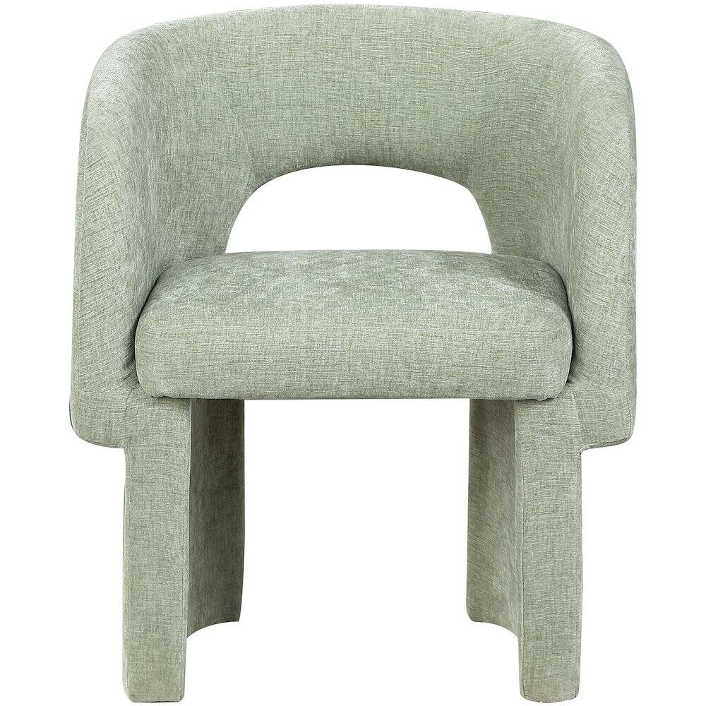 Alt View 2. Meridian Furniture - Emmet Mint Chenille Fabric Dining Chair / Accent Chair - Blue.