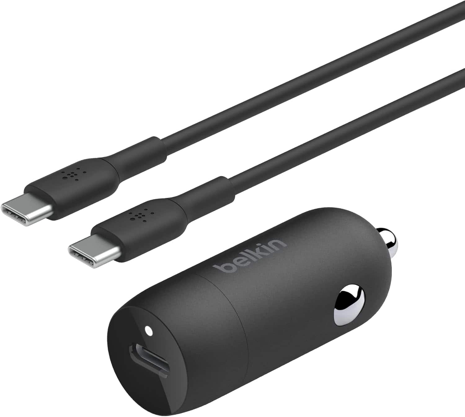 Belkin - 30W USB-C Power Delivery PPS Car Charger + 1M USB-C Cable Bundle- Color: Black - Black