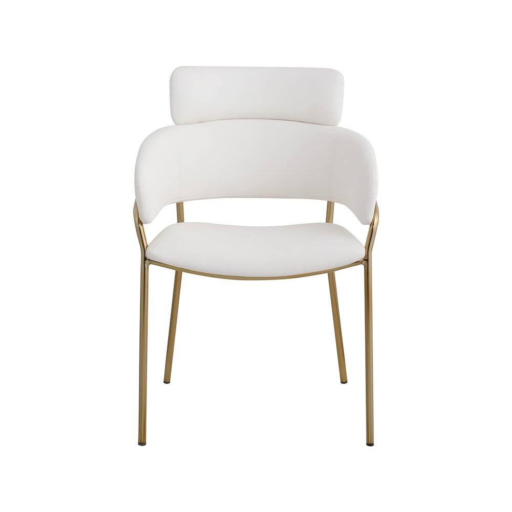Alt View 2. Meridian Furniture - Yara Cream Vegan Leather Dining Chair, Set of 2 - Beige.