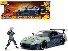 1993 Mazda RX-7 Dark Blue w/Green Hood and Figure "Naruto Shippuden" (2009-2017) TV 1/24 Model Car by Jada