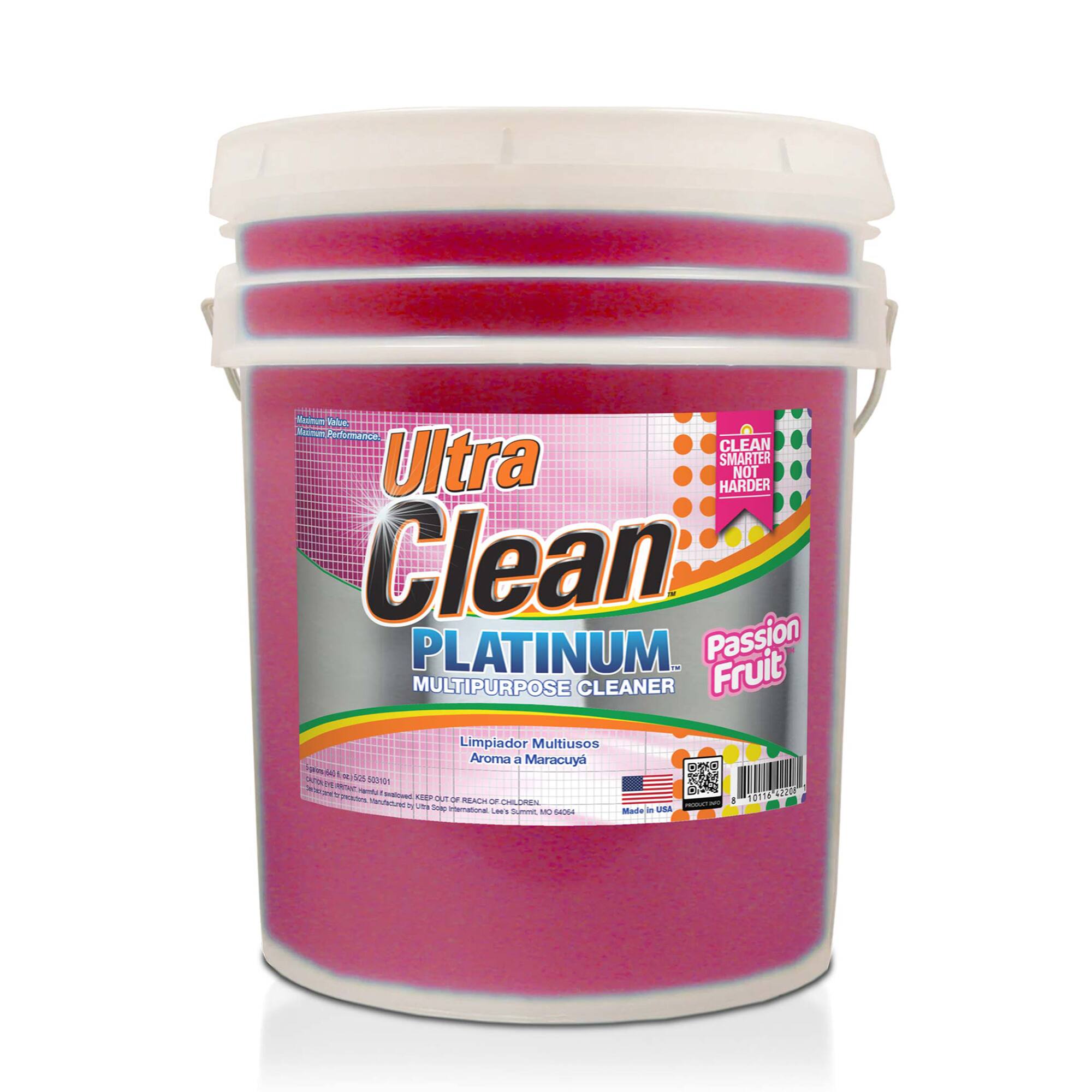 Ultra Clean Platinum  
Multipurpose Cleaner  
Passion Fruit  
Aroma a Maracuyá  
Limpia Multiusos  
Clean Smarter Not Harder  
Made in USA  
0604