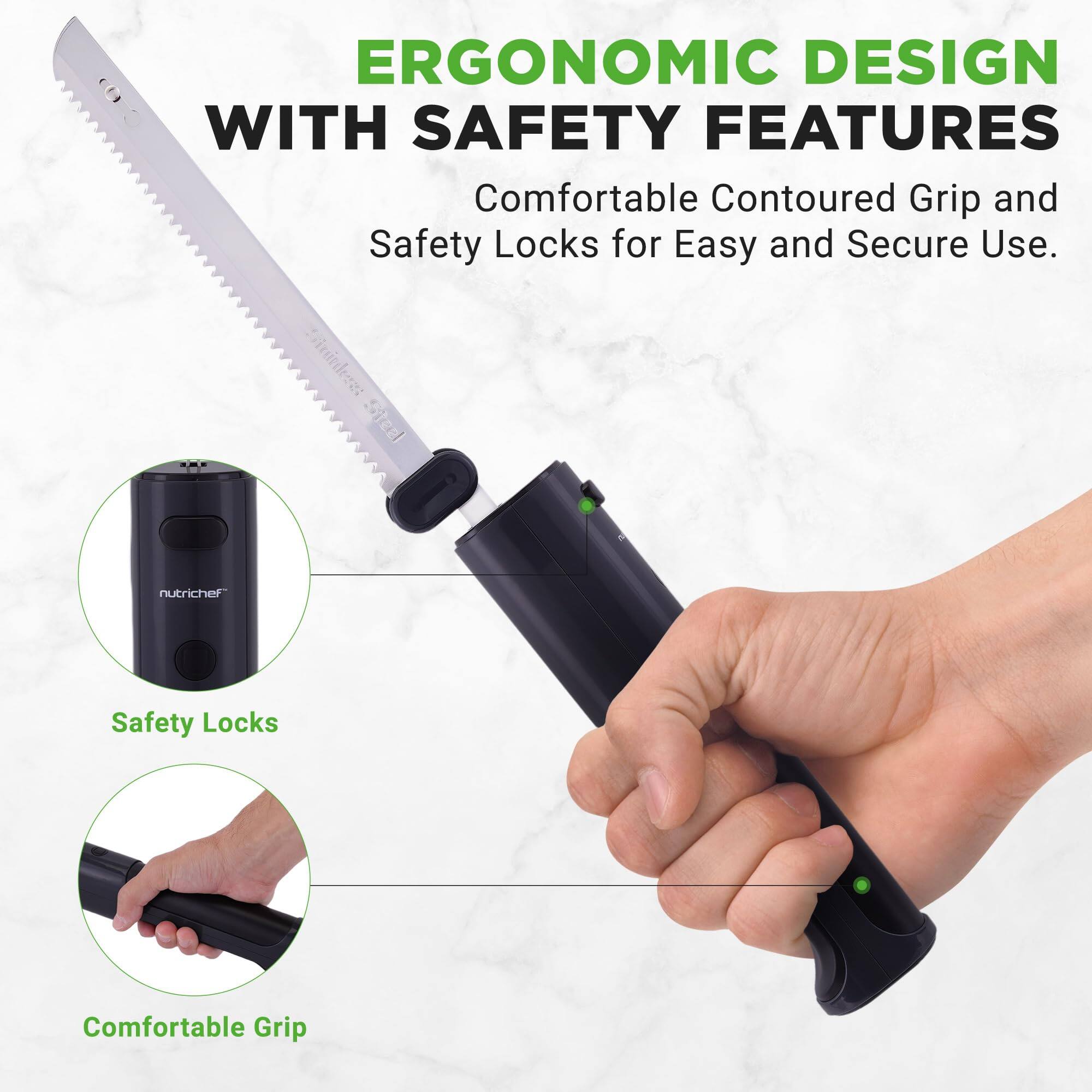 ERGONOMIC DESIGN WITH SAFETY FEATURES

Comfortable Contoured Grip and Safety Locks for Easy and Secure Use.

Sininez: Siteel nutricher Safety Locks Comfortable Grip