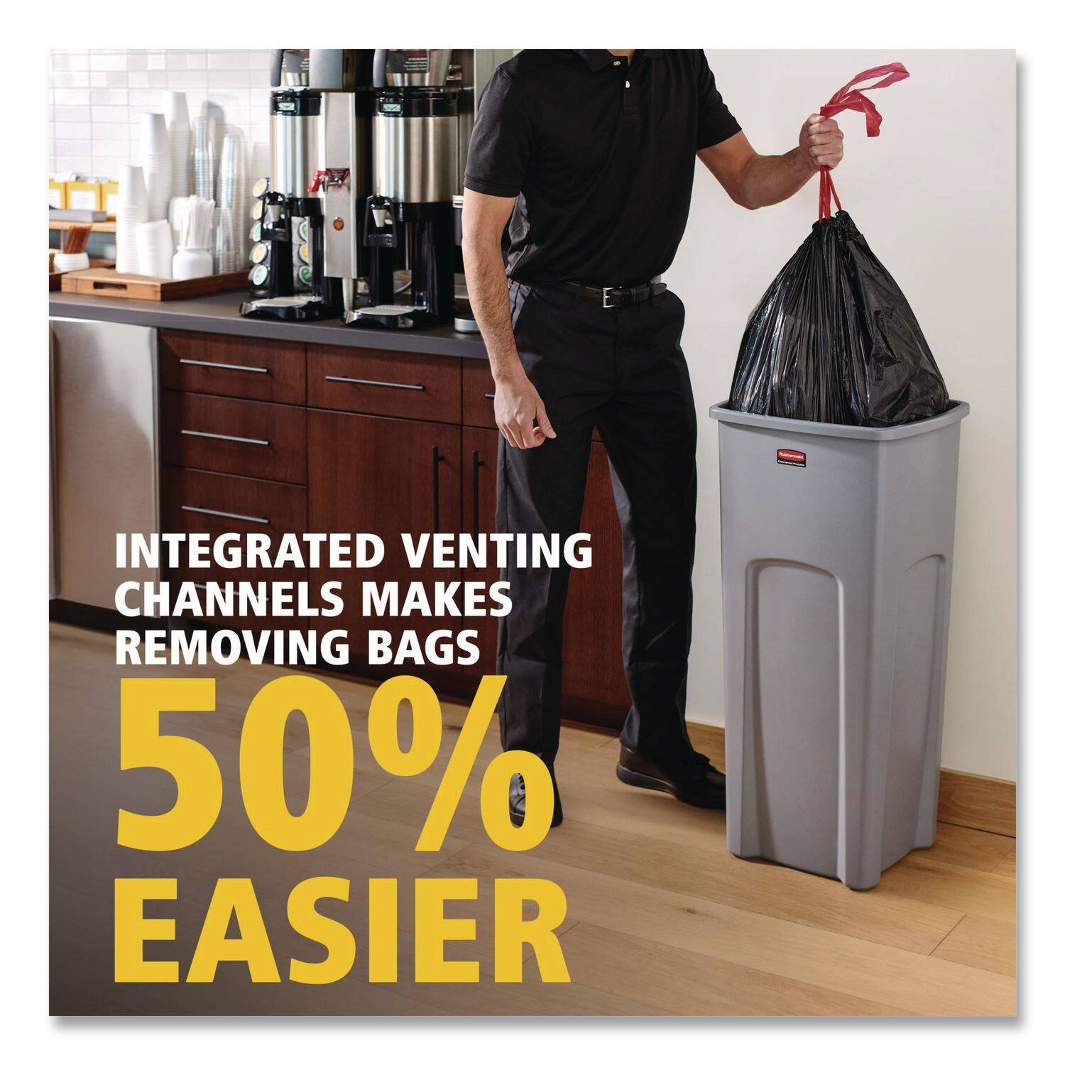 INTEGRATED VENTING CHANNELS MAKES REMOVING BAGS 50% EASIER