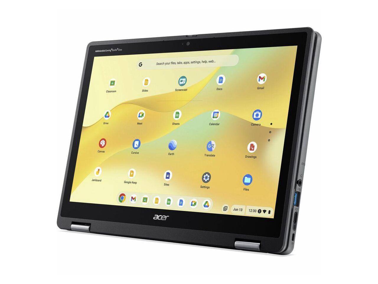 Corniy Cone fco Ainga G settings, help. web.. Search your files, tabs, apps, settings, help, web... Classroom Slides Screencast Gmail Drive Docs Sheets Calendar Camera Canvvas Cursive Earth G Translate Drawings Jamboard Google Keep Sites Settings Files M - acer Jun 13 12:30