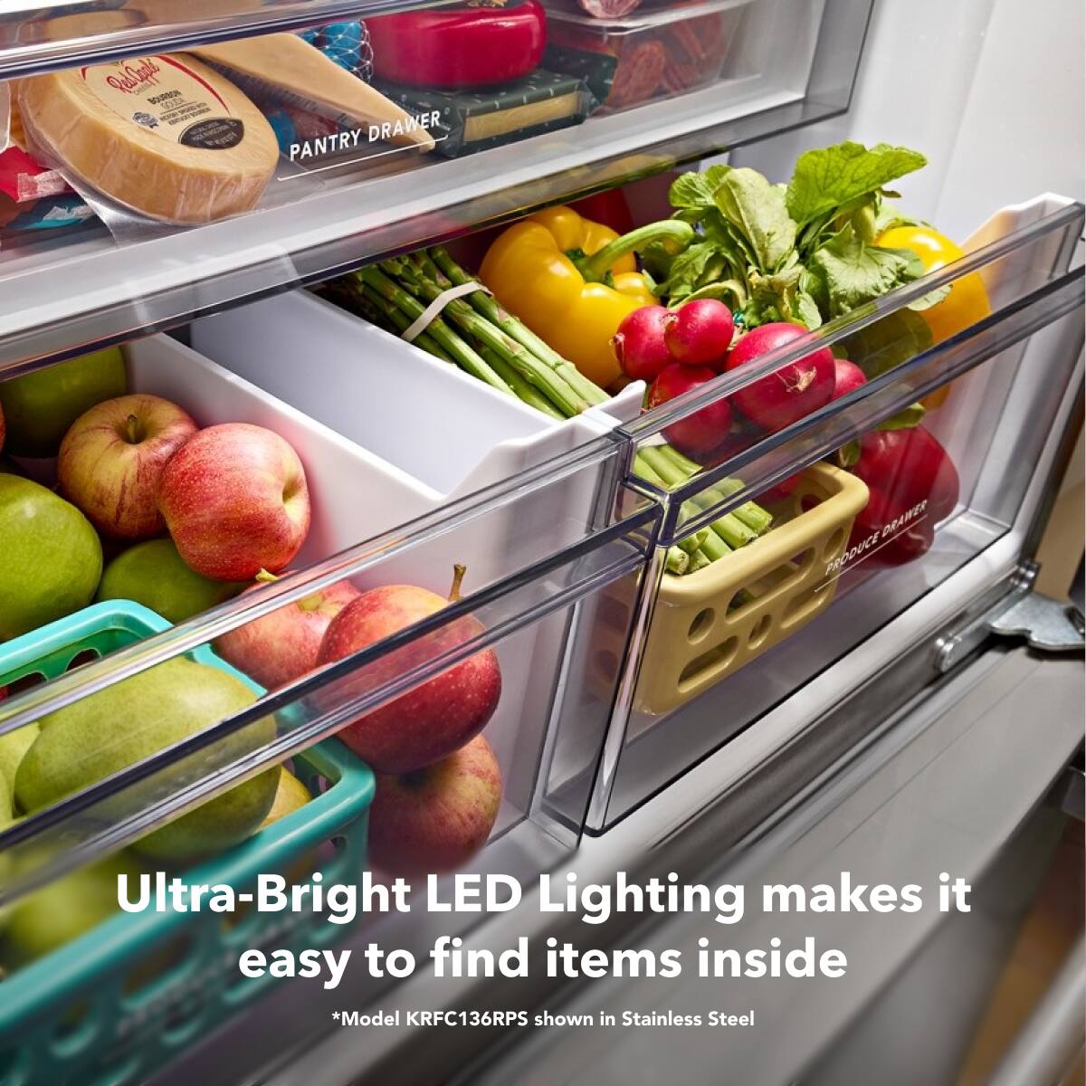 Alt View 6. KitchenAid - KitchenAid - 20 cu. ft. 36-Inch Width Counter-Depth French Door Refrigerator with Interior Dispense - Print Resist Blk Stnlss.